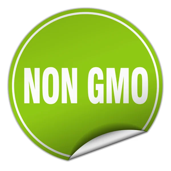 Non gmo round green sticker isolated on white — Stock Vector