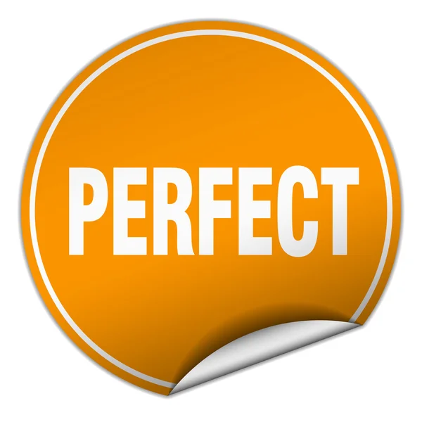 Perfect round orange sticker isolated on white — Stock Vector