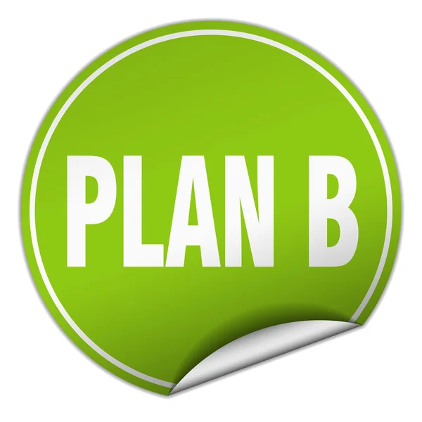 Plan b ronde groene sticker geïsoleerd op wit — Stockvector