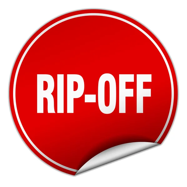 Rip-off round red sticker isolated on white — Stock Vector