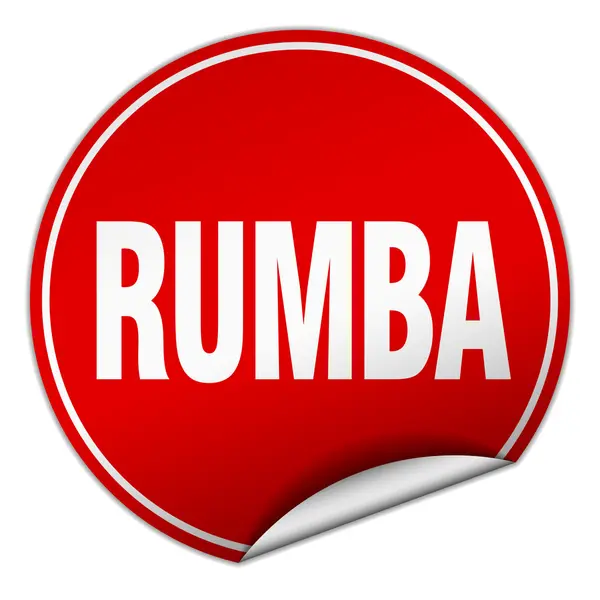 Rumba round red sticker isolated on white — Stock Vector