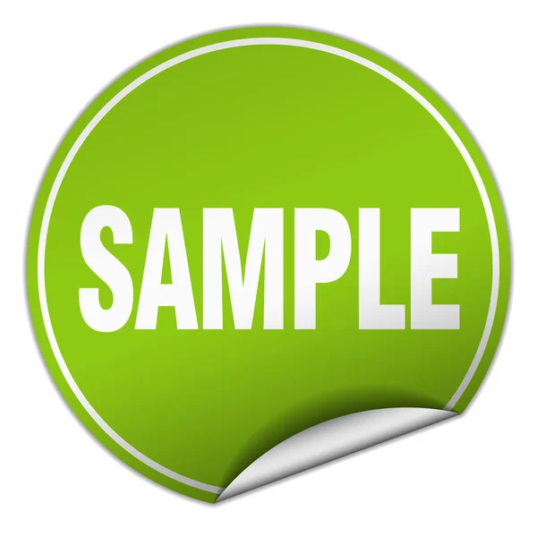 Sample round green sticker isolated on white — Stock Vector