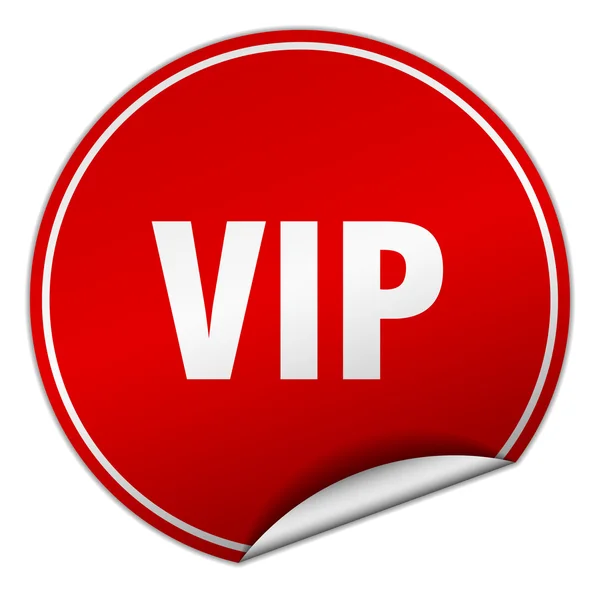 Vip round red sticker isolated on white — Stock Vector