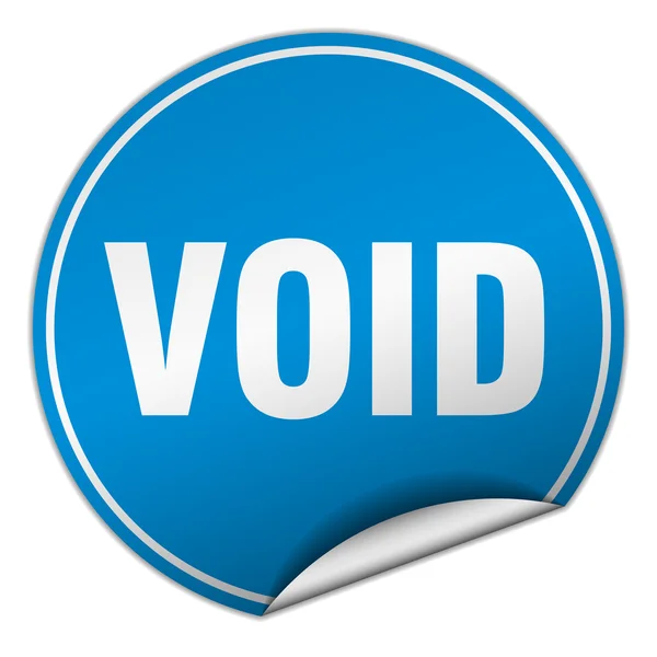 Void round blue sticker isolated on white — Stock Vector