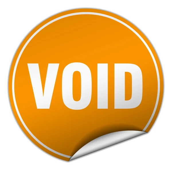 Void round orange sticker isolated on white — Stock Vector