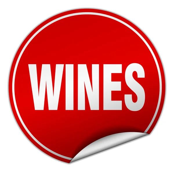 Vinhos redondo adesivo vermelho isolado no branco —  Vetores de Stock