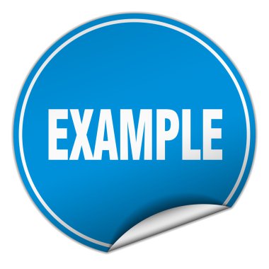 example round blue sticker isolated on white clipart