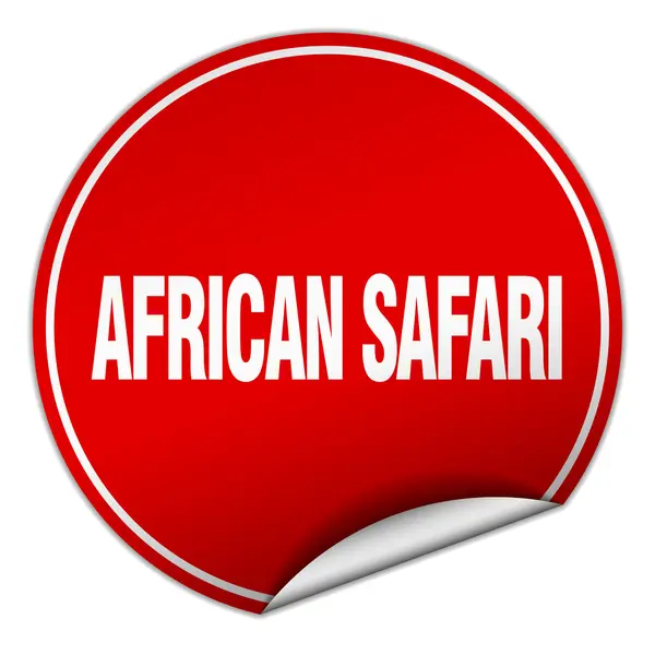Safari africano pegatina roja redonda aislada en blanco — Archivo Imágenes Vectoriales