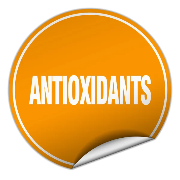 Antioxidants round orange sticker isolated on white — Stock Vector