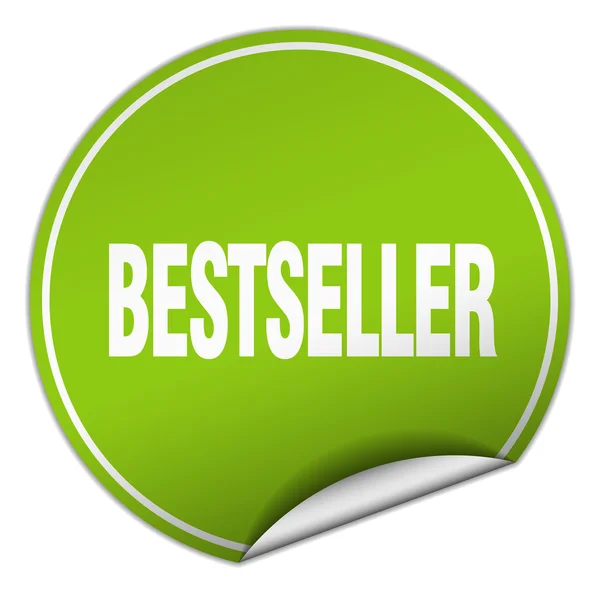 Bestseller ronde groene sticker geïsoleerd op wit — Stockvector