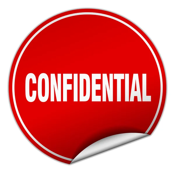 Confidential round red sticker isolated on white — Stock Vector