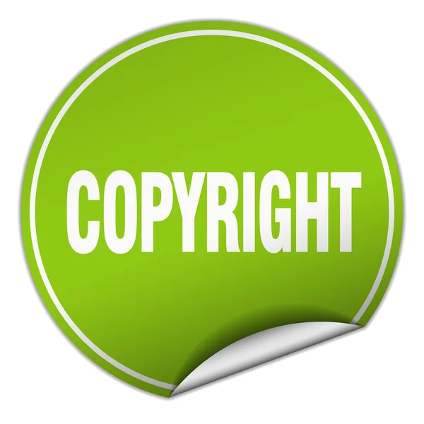 Copyright round green sticker isolated on white — Stock Vector