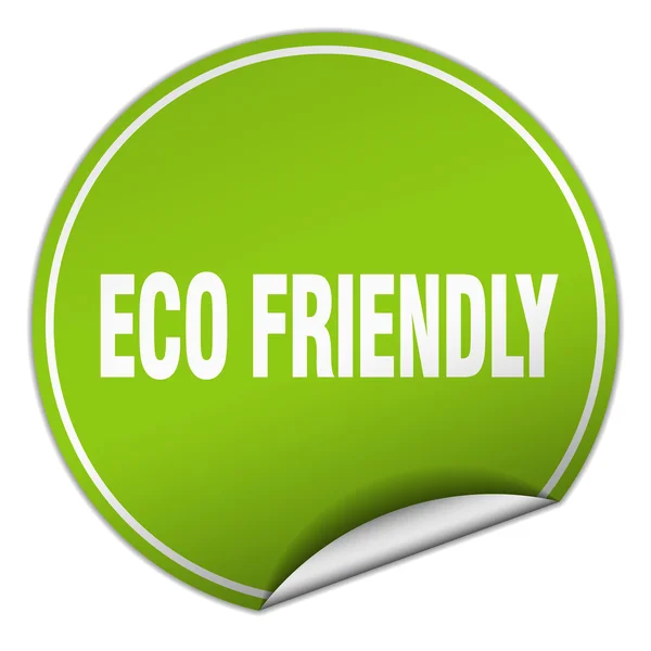 Eco vriendelijke ronde groene sticker geïsoleerd op wit — Stockvector