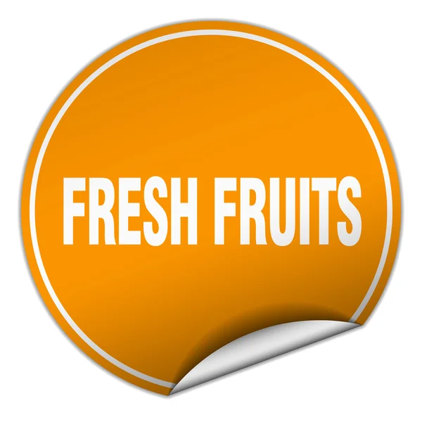 Čerstvé plody kulaté oranžové nálepky izolovaných na bílém — Stockový vektor