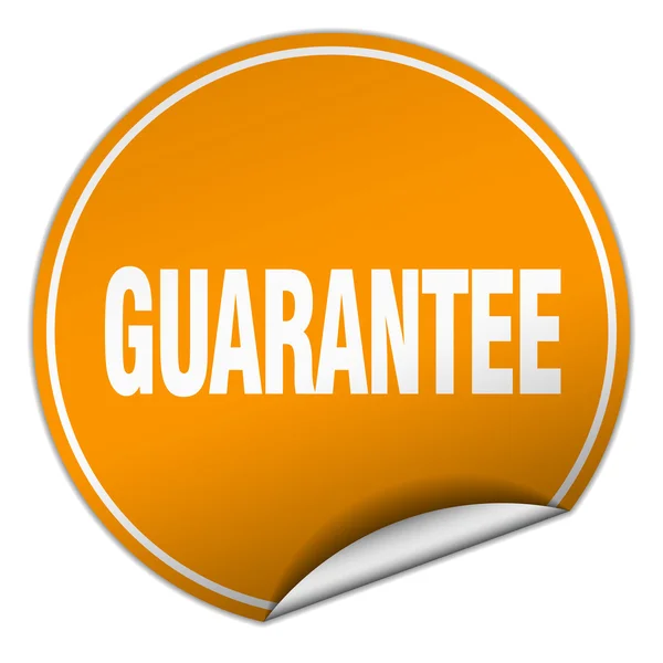 Guarantee round orange sticker isolated on white — Stock Vector