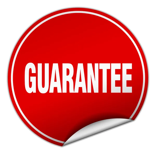 Guarantee round red sticker isolated on white — Stock Vector