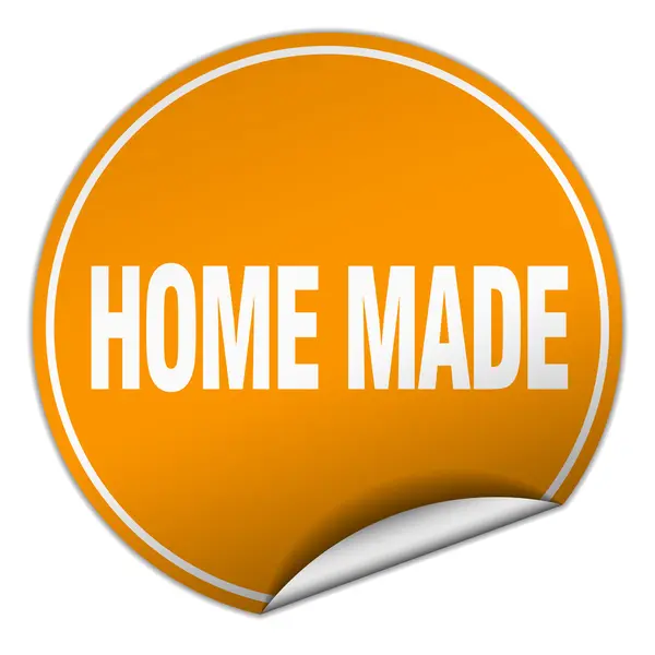 Home made round orange sticker isolated on white — Stock Vector