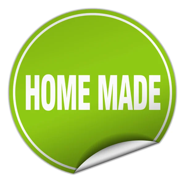 Home made round green sticker isolated on white — Stock Vector