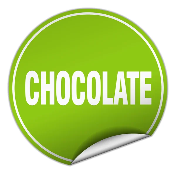 Cioccolato rotondo adesivo verde isolato su bianco — Vettoriale Stock