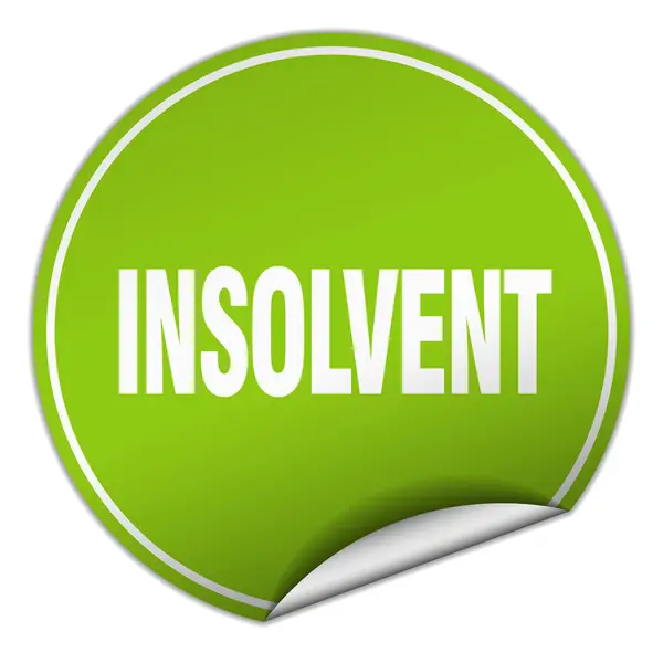 Insolvent round green sticker isolated on white — Stock Vector
