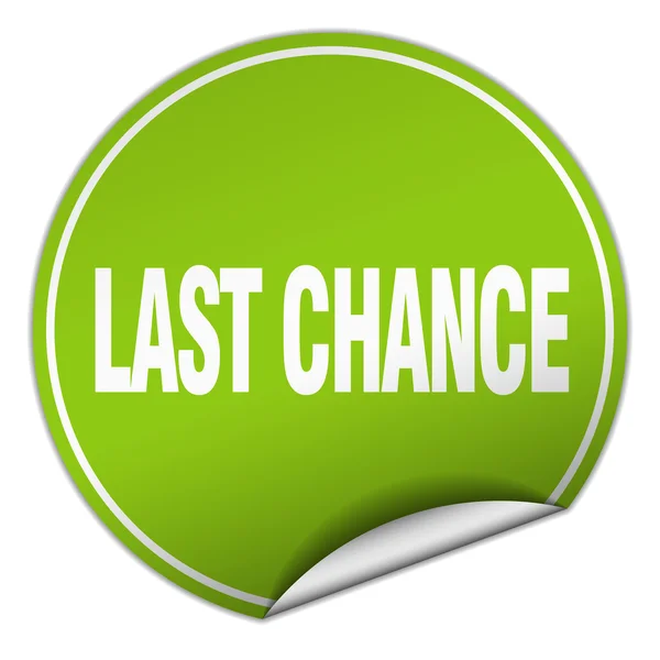 Last chance round green sticker isolated on white — Stock Vector