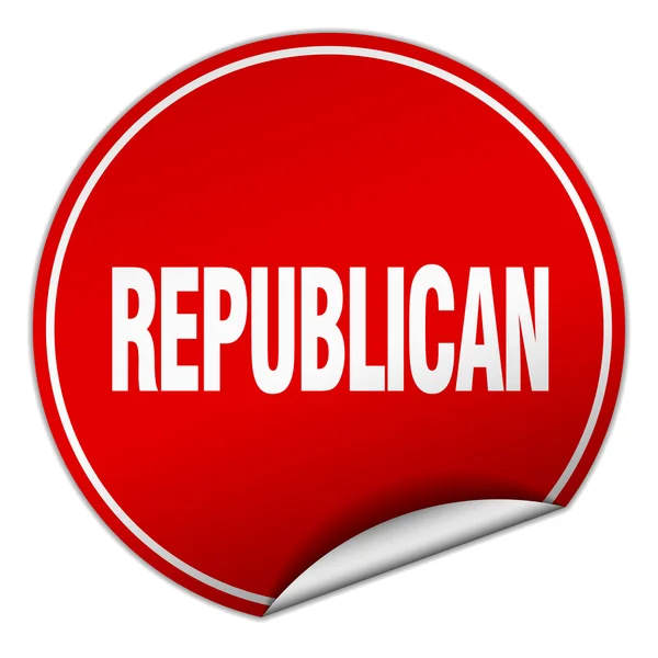 Republican round red sticker isolated on white — Stock Vector
