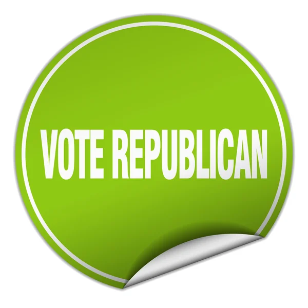 Vote republican round green sticker isolated on white — Stock Vector