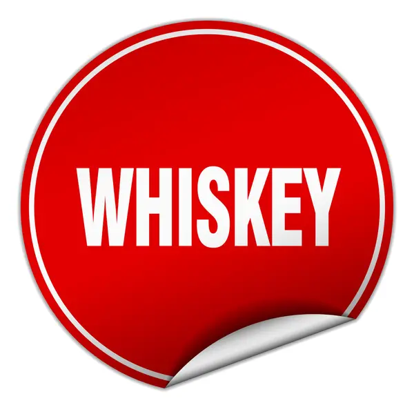 Whiskey runde rote Aufkleber isoliert auf weiß — Stockvektor