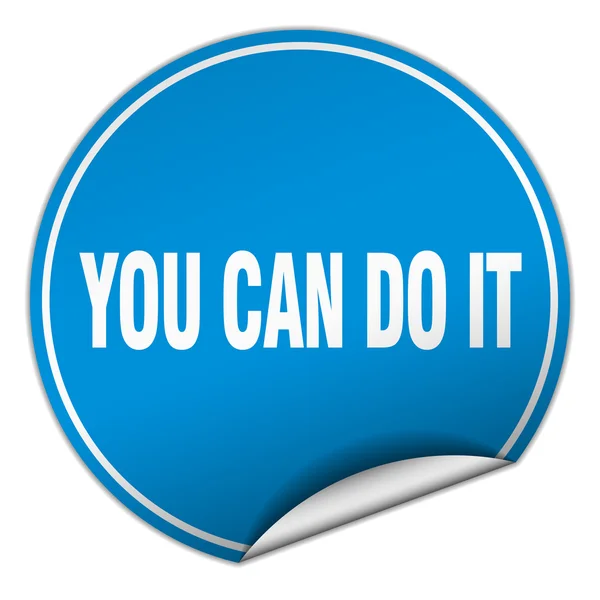 You can do it round blue sticker isolated on white — Stockvector