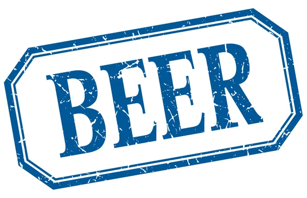 Wzór etykiety na białym tle nieczysty piwa kwadrat niebieski — Wektor stockowy