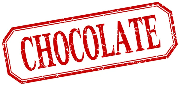 Chocolat carré grunge rouge vintage étiquette isolée — Image vectorielle