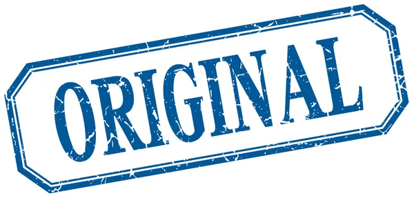 Oorspronkelijke plein blauw grunge vintage geïsoleerde etiket — Stockvector