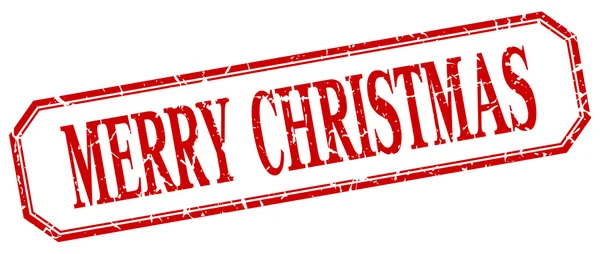 Joyeux Noël carré rouge grunge vintage étiquette isolée — Image vectorielle
