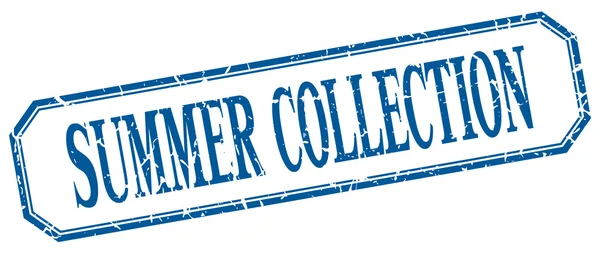 Colección de verano cuadrada azul grunge etiqueta aislada vintage — Archivo Imágenes Vectoriales