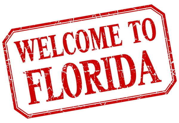 Florida - úvodní červená ročník izolované popisek — Stockový vektor