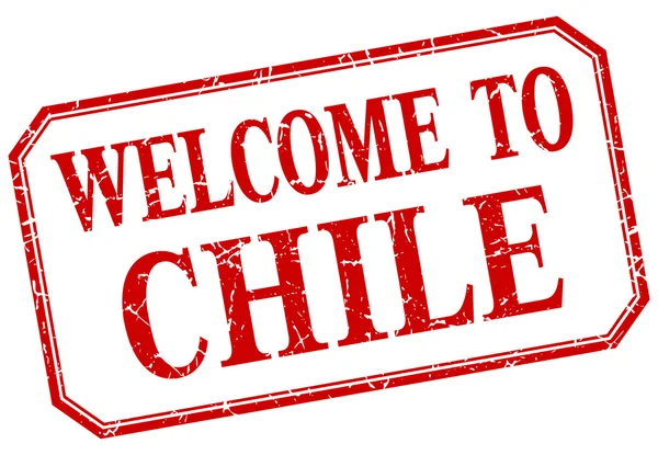 Chile - welcome red vintage isolated label — Stock Vector