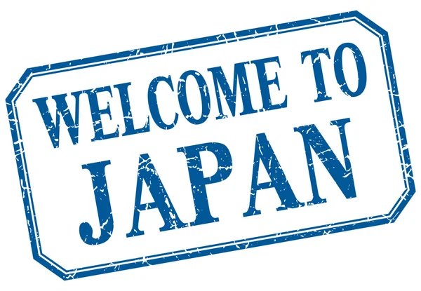 Japan - welcome blue vintage isolated label — Stock Vector