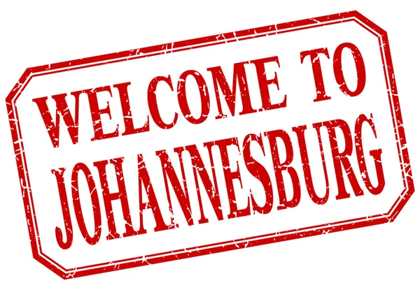 Johannesburg - welcome red vintage isolated label — Stock Vector