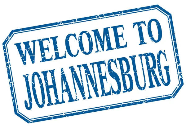 Johannesburg - welcome blue vintage isolated label — Stock Vector