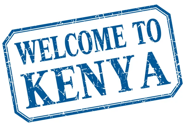 Kenya - welcome blue vintage isolated label — Stock Vector