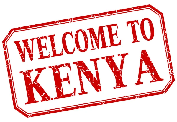 Kenya - welcome red vintage isolated label — Stock Vector