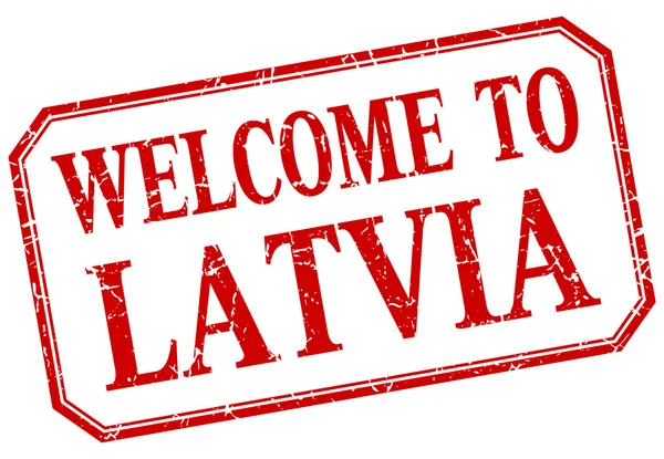 Latvia - welcome red vintage isolated label — Stock Vector