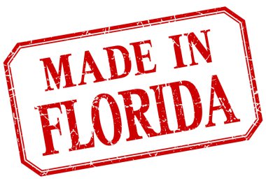 Florida - kırmızı vintage izole etiketinde yapılan