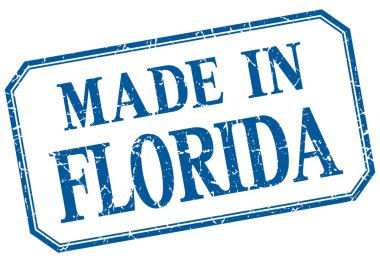 Florida - mavi vintage izole etiketinde yapılan