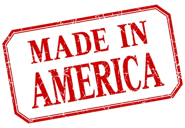 America - made in red vintage isolated label — Stock Vector