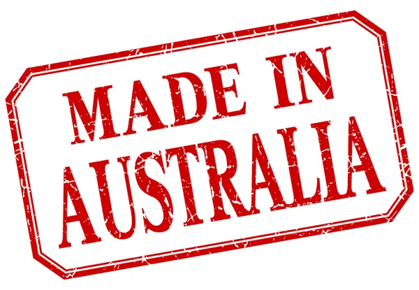 Australia - made in red vintage isolated label — Stock Vector