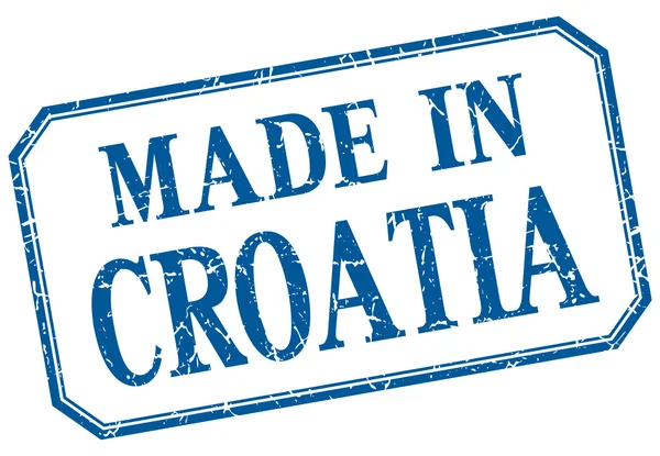 Horvátország - készült kék vintage elszigetelt címke — Stock Vector