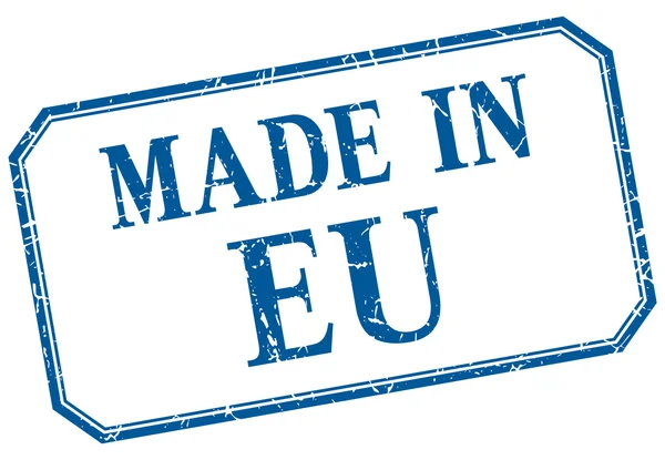 Eu - Made in blue vintage isolation label — Stockvektor