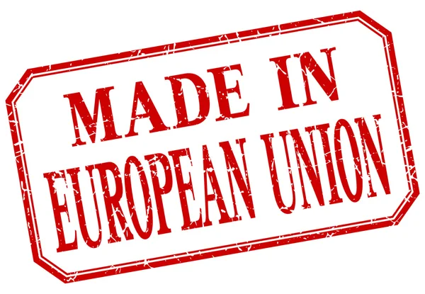 European union - made in red vintage isolated label — Stock Vector