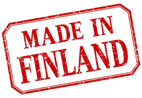 Finnland - hergestellt in rotem Vintage-Isolationsetikett — Stockvektor